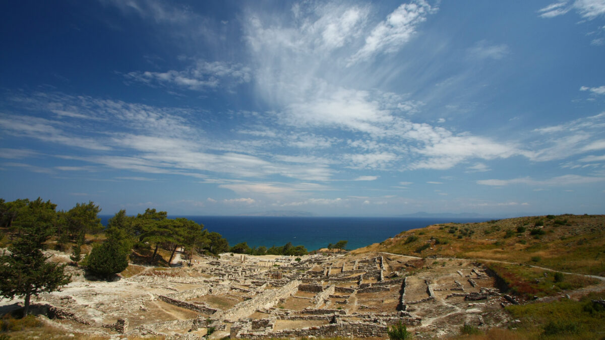 Ruine Griechenland Meer blauer Himmel