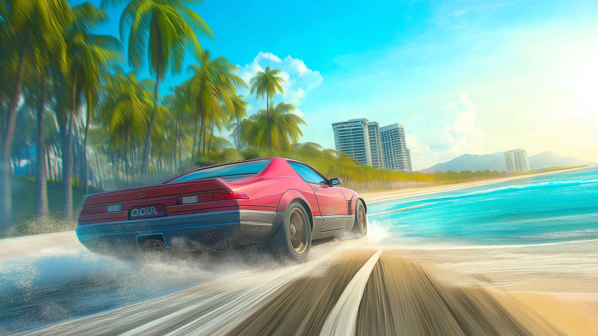 Szene aus dem Videospiel Outrun